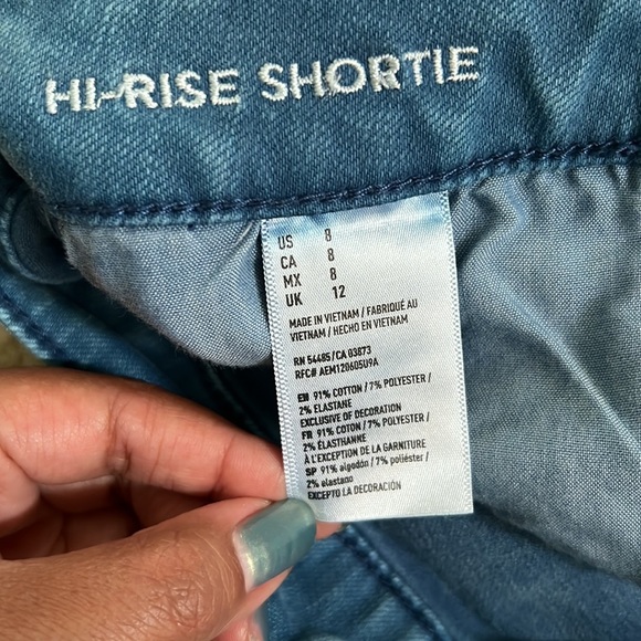 Blue hi-rise shorts - Picture 4 of 4